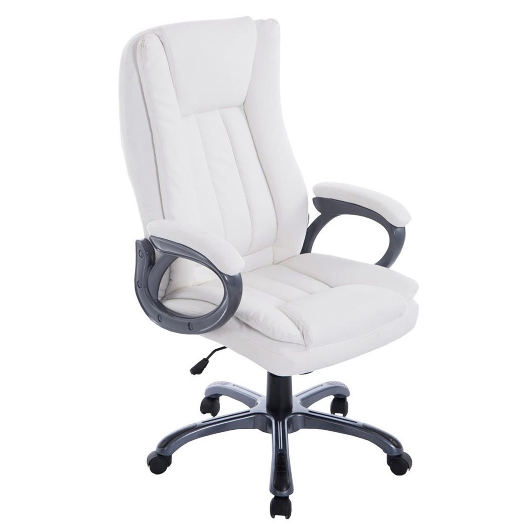 Fauteuil de Bureau NAIROBI, XXL, Grand Rembourrage, Très Résistant, Blanc