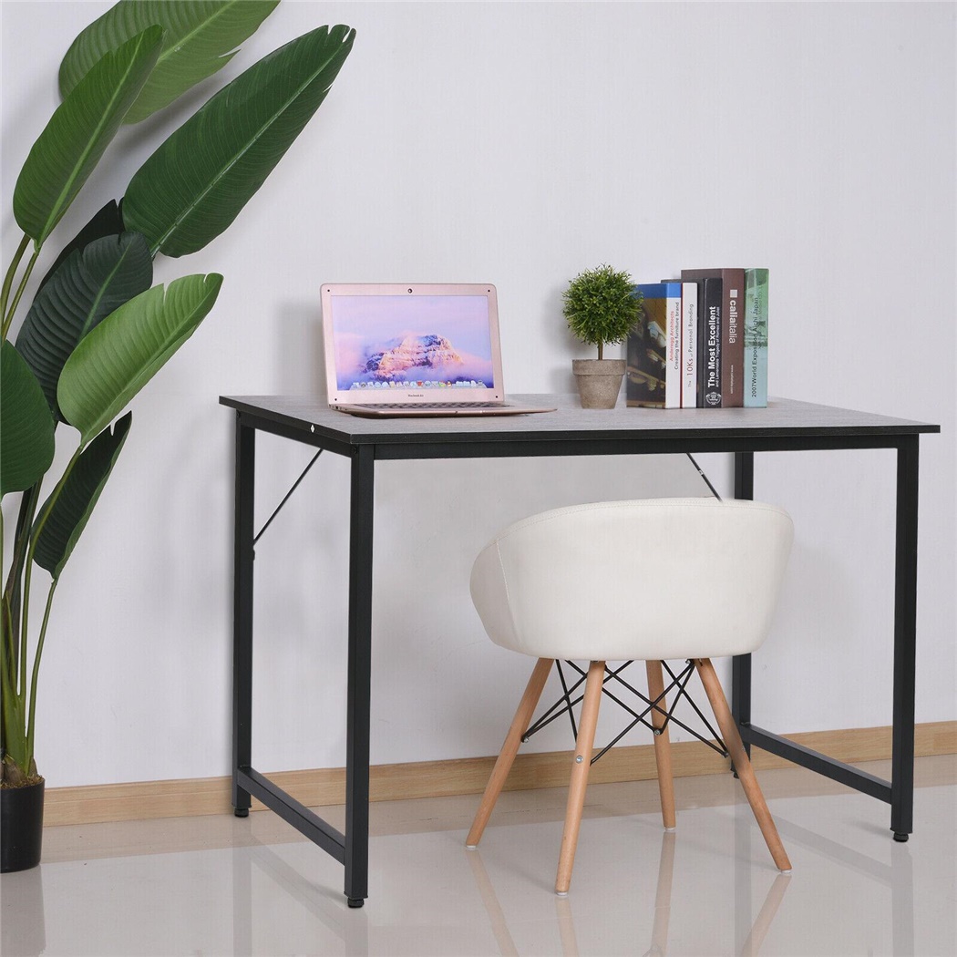 Bureau d'Ordinateur ARDIT, 120x60x73cm, en Métal et Bois, Noir