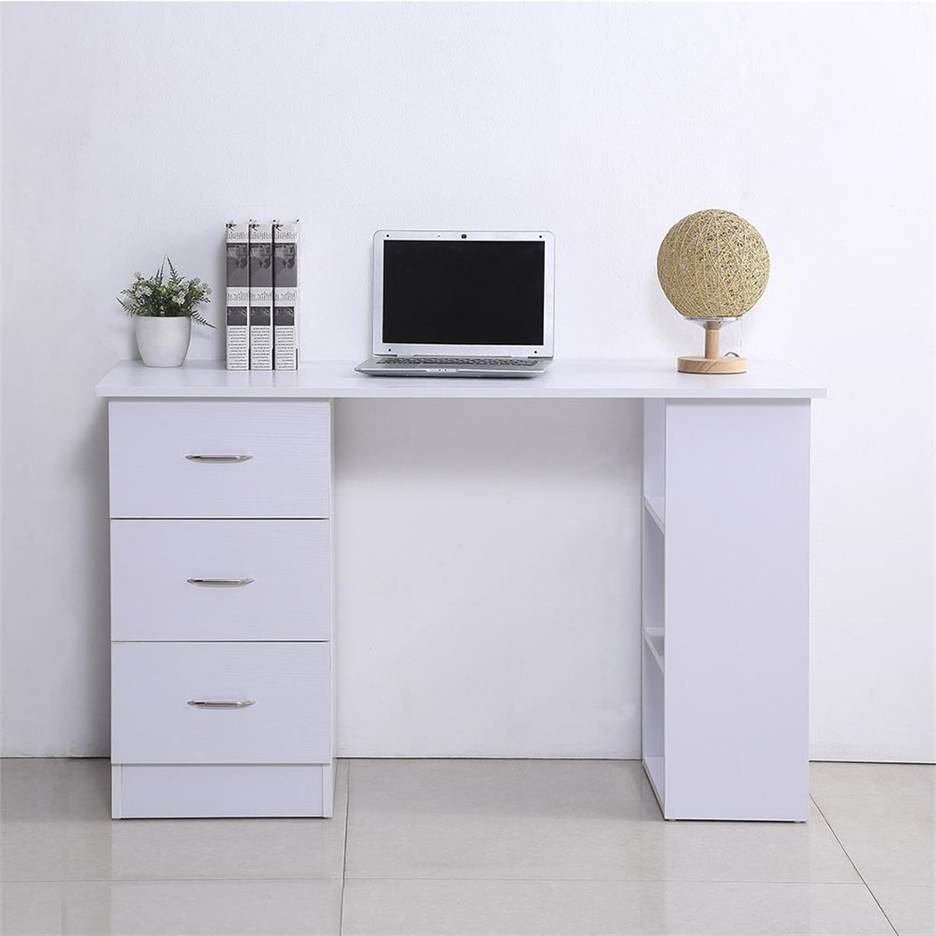 Bureau Informatique LIAM, 120x49x72cm, en Bois, Blanc