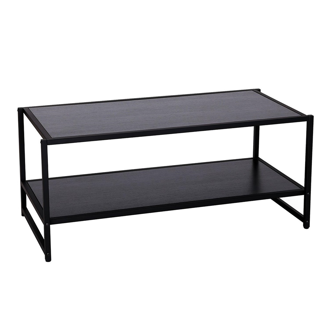 Table basse MICKAEL, Dimensions 106x53x45,5cm, en Métal et Bois, Noir