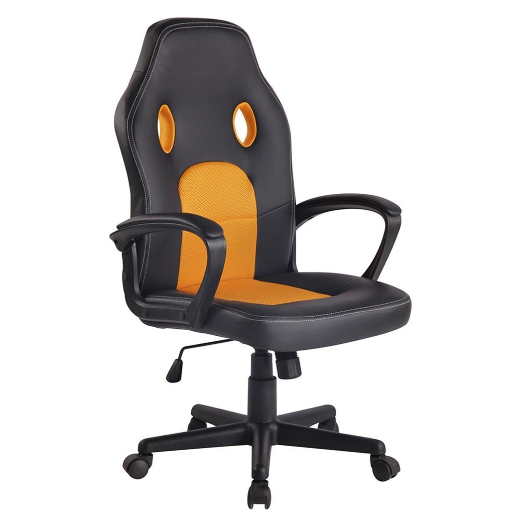 Chaise Gaming XENON, Design Sportif, Confortable, en Cuir, Noir et Jaune