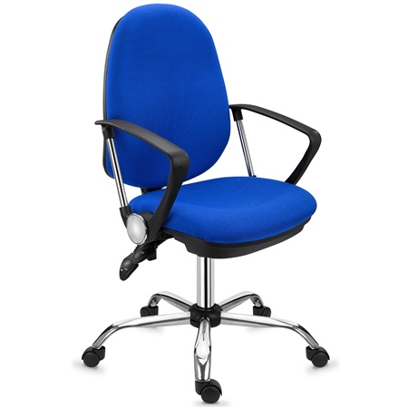 Chaise de bureau ROMA, Dossier Ajustable, Confortable et Robuste, en Bleu