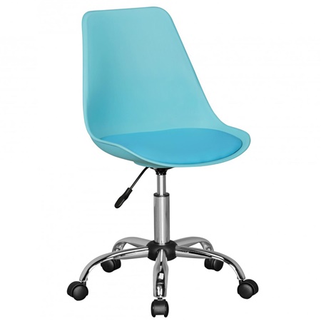 Chaise de Bureau PACIFIC, Design Moderne, Ajustable en Hauteur, couleur Bleu