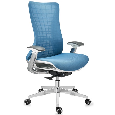 DEMO# Chaise Ergonomique ENERGY, Design Unique, Excellente Qualité, en Maille, Bleu