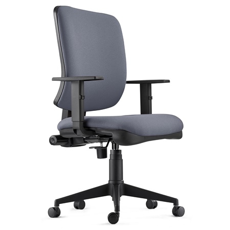 DEMO# Chaise ergonomique DIEGO, Rembourrage Épais, Mécanisme Synchrone, en Tissu Gris