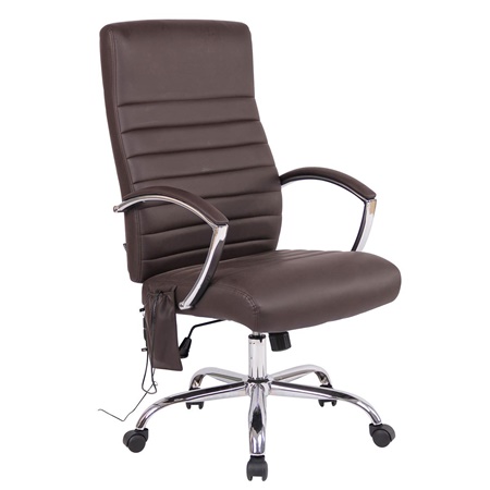 Fauteuil de Bureau VALANTY MASSAGE, Élégant et Moelleux, Cuir Marron