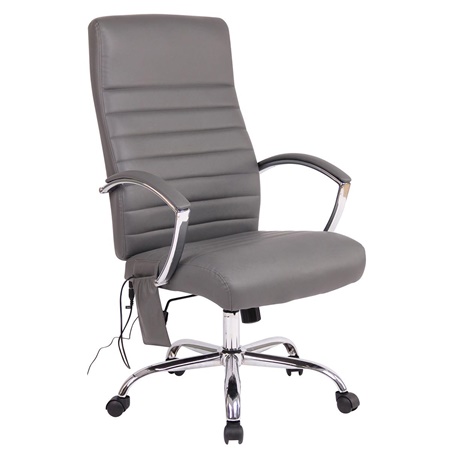 Fauteuil de Bureau VALANTY MASSAGE, Élégant et Moelleux, Cuir Gris