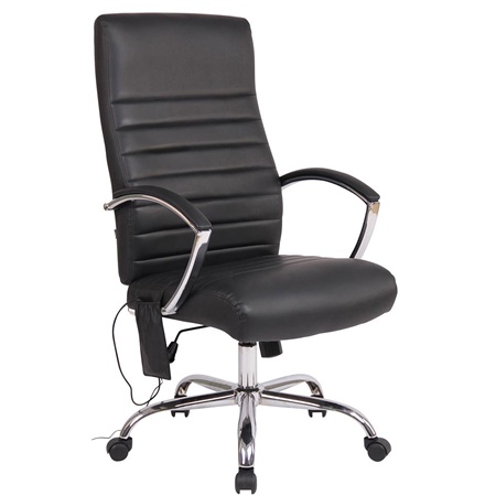 Fauteuil de Bureau VALANTY MASSAGE, Élégant et Moelleux, Cuir Noir