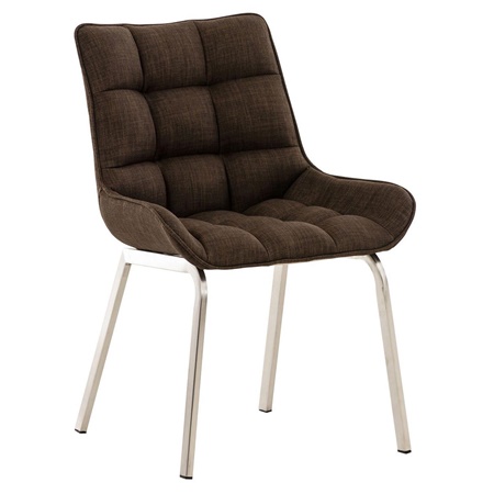 Fauteuil visiteur TANGO, Rembourrage Épais, Pieds en Métal, Tissu Marron