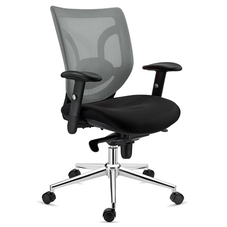 DEMO# Chaise Ergonomique LAMBO, Utilisation quotidienne 8 Heures, Excellent Support Lombaire, Grand Confort, Gris