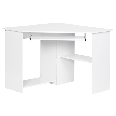 DEMO# Bureau d'angle MARKUS, Dimensions 72,5x103x89cm, Pratique et Fonctionnel, en Bois, Blanc