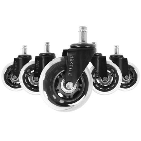 Lot 5x Roulettes ROLLER 1, 11x50mm, Sols Mous Et Durs En Caoutchouc, 300kg
