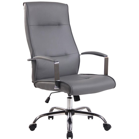 Fauteuil de Bureau PONTIAC CUIR, Rembourrage, Allure Chic, Métal, Gris