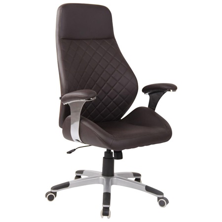 Fauteuil de Direction LION, Design Sport, Coutures Apparentes, en Cuir, Marron