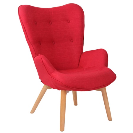 Chaise visiteur VILMA, élégance et confort, rembourrage épais, bois massif, en Rouge