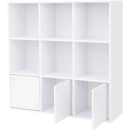 Étagère MAGDA, Pratique et Moderne, 97,5x97,5x 29 cm, en Bois, Blanc