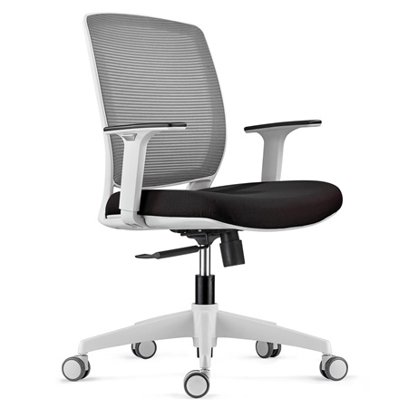 DEMO# Chaise de bureau MISURI GREY, Accoudoirs Réglables, en Maille Respirante, Gris / Noir