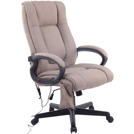 Fauteuil de bureau NINA MASSAGE TISSU, Élégance et Confort, Fonction massage, Taupe