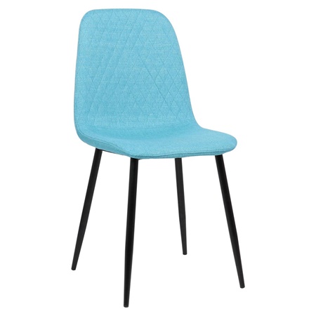 Chaise visiteur DOGMA, Design Elégant, Piétement métallique, en Tissu, Turquoise