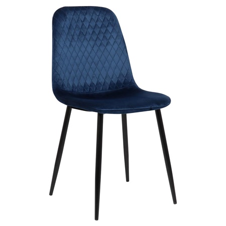Chaise visiteur DOGMA, Design Elégant, Piétement métallique, en Velours, Bleu 