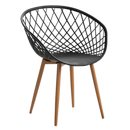 Chaise Visiteur TROPIC, Design Moderne Exclusif, Structure Métallique, Couleur Noir