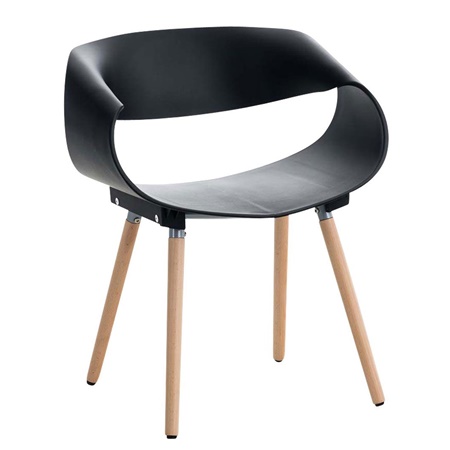 Chaise Visiteur LARY, Design Futuriste Exclusif, Structure Métallique, Couleur Noir