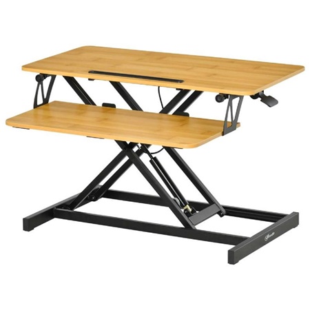 Support d’ordinateur LEVIT, 80x40x13,5-51 cm, Hauteur Ajustable, Bois couleur Chêne 