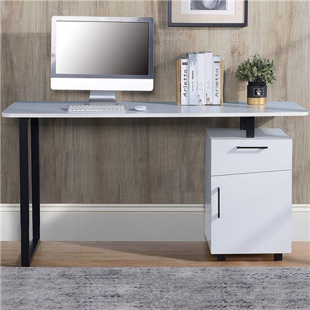 Bureau informatique MAGNOLIA, 150x60x76 cm, avec Tiroir, Bois Blanc