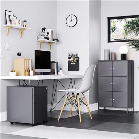 Armoire HERA, 65x36x105,2cm, Design Moderne et Elégant, en Métal, Gris Anthracite