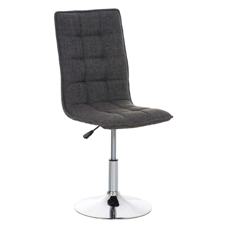 Chaise de Cuisine ou Salle à Manger PESCARA, Tissu Gris, Hauteur Réglable