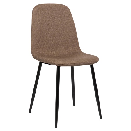 Chaise de salle à manger HORUS, Design Elégant, Piétement métallique, en Tissu, Marron 