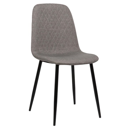 Chaise de salle à manger HORUS, Design Elégant, Piétement métallique, en Tissu, Gris