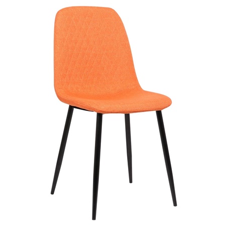 Chaise de Salle à Manger HORUS, Design Elégant, Piétement métallique, en Tissu, Orange