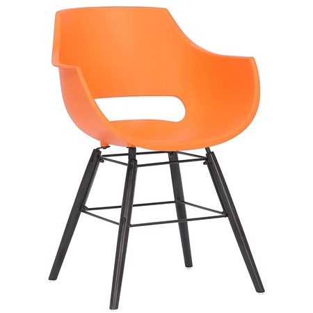 Chaise de Salle à Manger SUMMER Orange, Design Nordique, Pieds en Bois Noir 