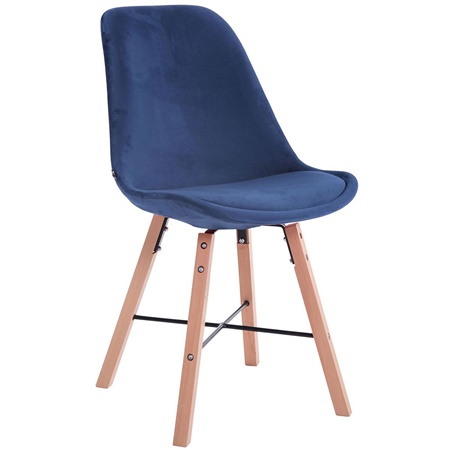 Chaise de Salle à Manger IRIS Bleu, Design Moderne, Pieds en Bois Clair
