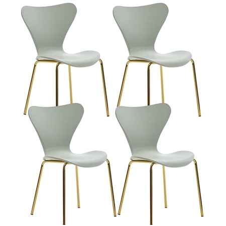 Lot de 4 Chaises de cuisine COVER Vert, Design Élégant, Structure en Métal