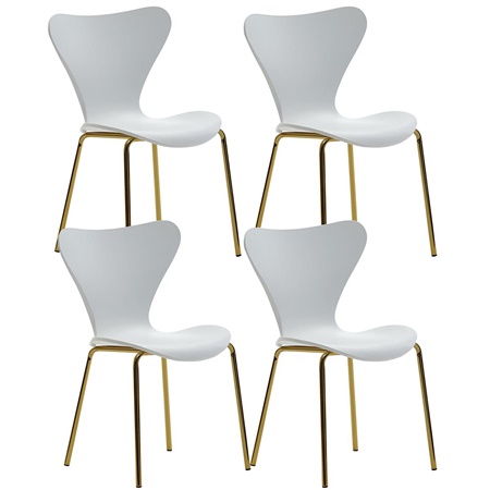 Lot de 4 Chaises de cuisine COVER Blanc, Design Élégant, Structure en Métal