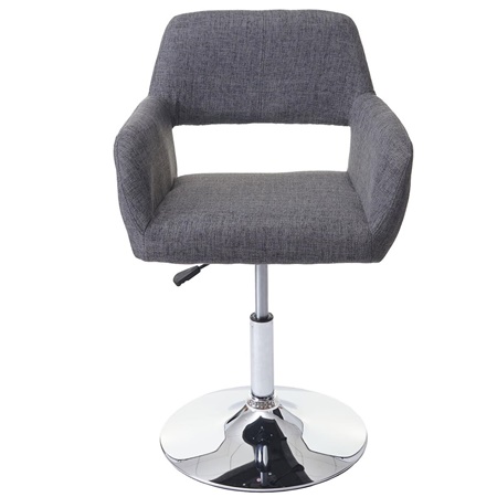 Chaises de Salle à Manger PANACHE TISSU, Style Rétro, Hauteur Ajustable, Métal Chromé, Gris 