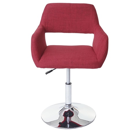 Chaises de Salle à Manger PANACHE TISSU, Style Rétro, Hauteur Ajustable, Métal Chromé, Rouge 