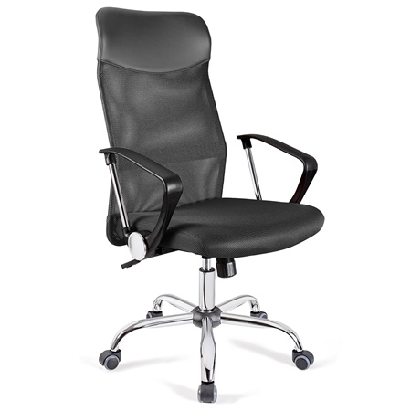 DEMO# Chaise de bureau ASPEN, Maille Respirable et cuir, assise rembourrée, Prix incroyable, Gris