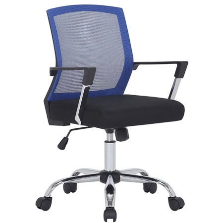 Chaise de Bureau DIVA, Dossier Basculant, Tissu et Maille Respirable, Noir/Bleu