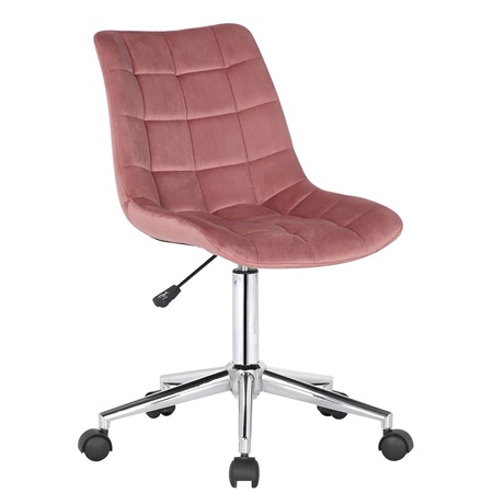 Chaise de bureau SAMMY, Structure métallique, Velours Rose