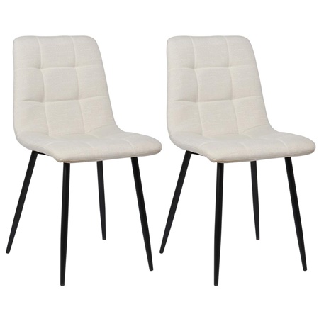 Lot de 2 Chaises Visiteur RIAD, Structure Métallique Robuste, Tissu Crème