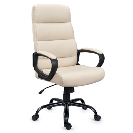 Fauteuil de bureau HUGO, Grand rembourrage, Utilisation 8h, Crème