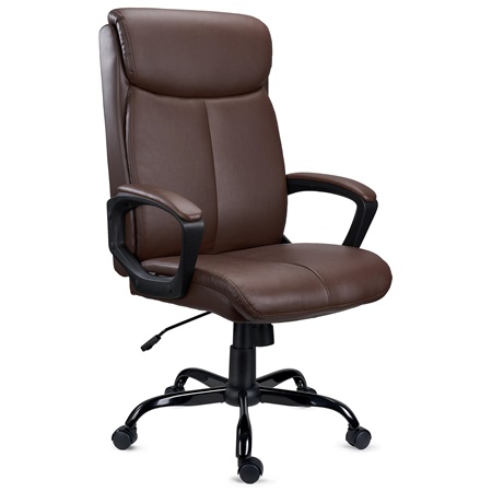 Fauteuil de bureau COSMO CUIR, Grande qualité, Marron