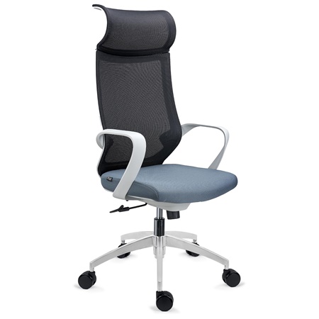 Chaise Ergonomique SINTRA, Appui-Tête, Mécanisme Basculant, Gris