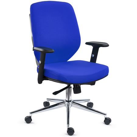 Chaise Ergonomique TRAFIC, Support Lombaire, Accoudoirs Ajustables, Excellent Rembourrage, Bleu