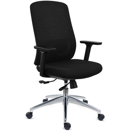 DEMO# Chaise Ergonomique ASTRA, Assise Ajustable en Profondeur, Utilisation Intensive 8h, Inclinaison Synchrone, Noir