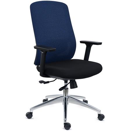 DEMO# Chaise Ergonomique ASTRA, Assise Ajustable en Profondeur, Utilisation Intensive 8h, Inclinaison Synchrone, Bleu
