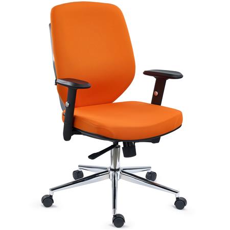 DEMO# Chaise Ergonomique TRAFIC, Support Lombaire, Accoudoirs Ajustables, Excellent Rembourrage, Orange